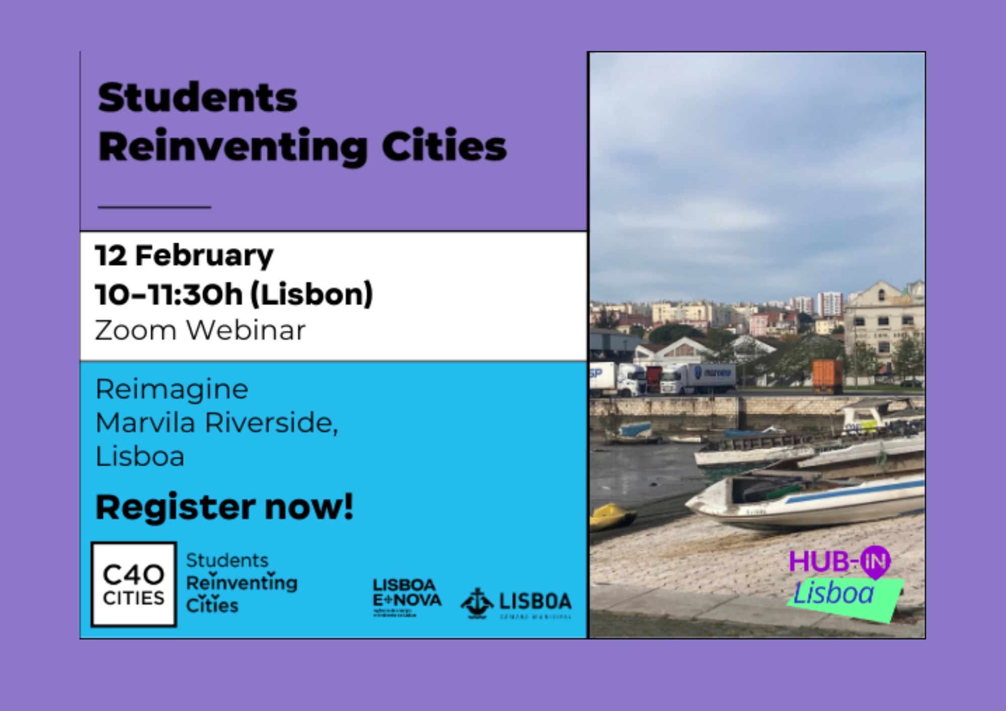 Webinar e visita ao caminho do Oriente: Concurso C40 cities - frente ribeirinha de Marvila