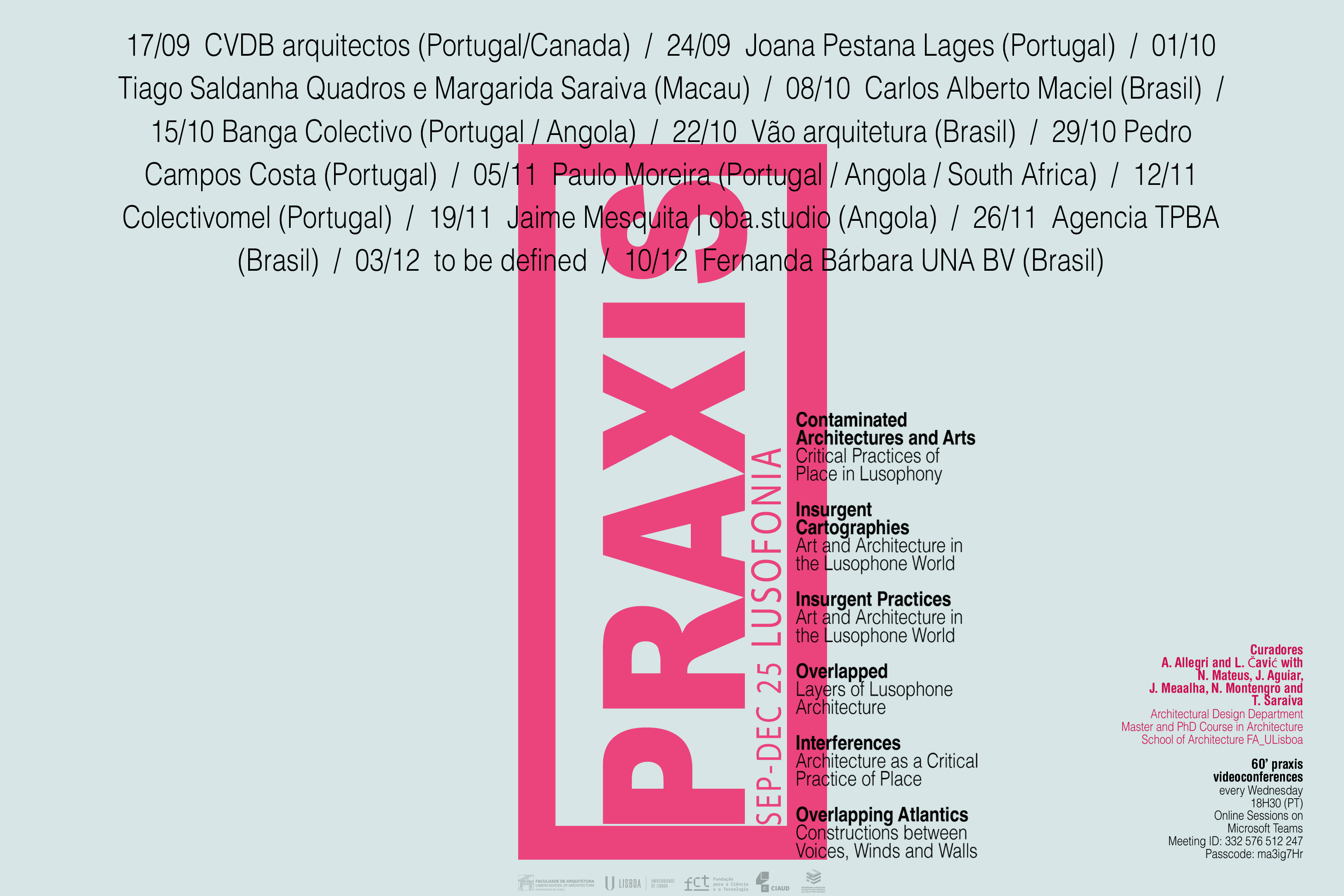 9.ª Edição do Ciclo de Conferências Praxis | Lusofonia, com a 1.ª sessão no dia 17 de setembro